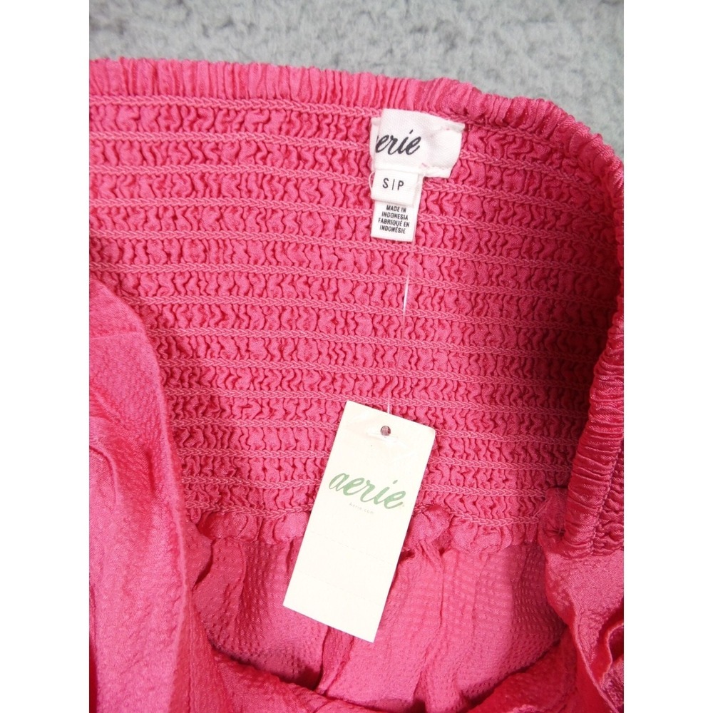 Aerie Skirt Womens Size Small Pink Uptown Mini Smocked Waistband Ruched NWT - Picture 9 of 12